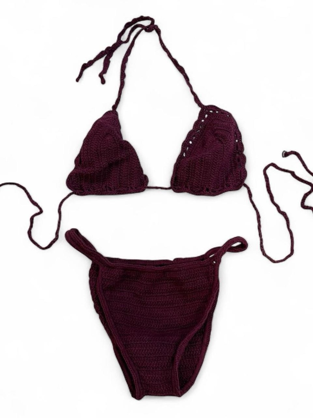 Purple Crotchet Bikini Set